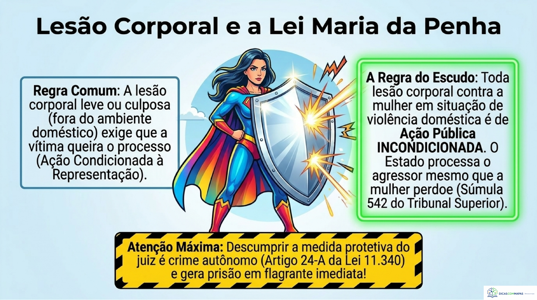 Mapa mental: Lesão Corporal e a Lei Maria da Penha